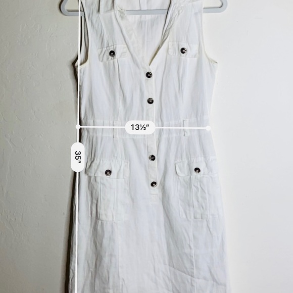 H&M white Linen Dress , Button front dress size 8 - Picture 11 of 11